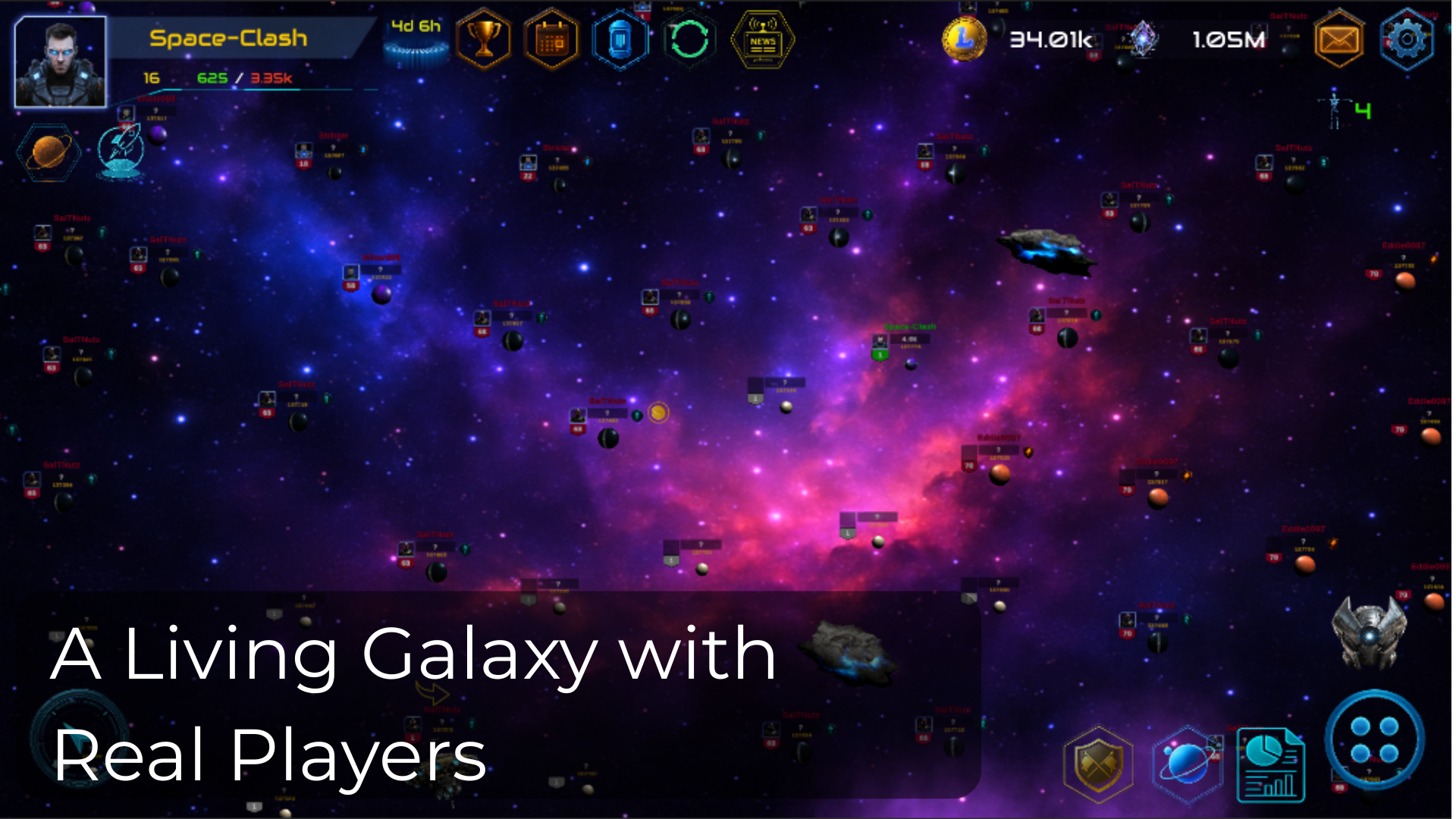 A Living Galaxy with Real Players